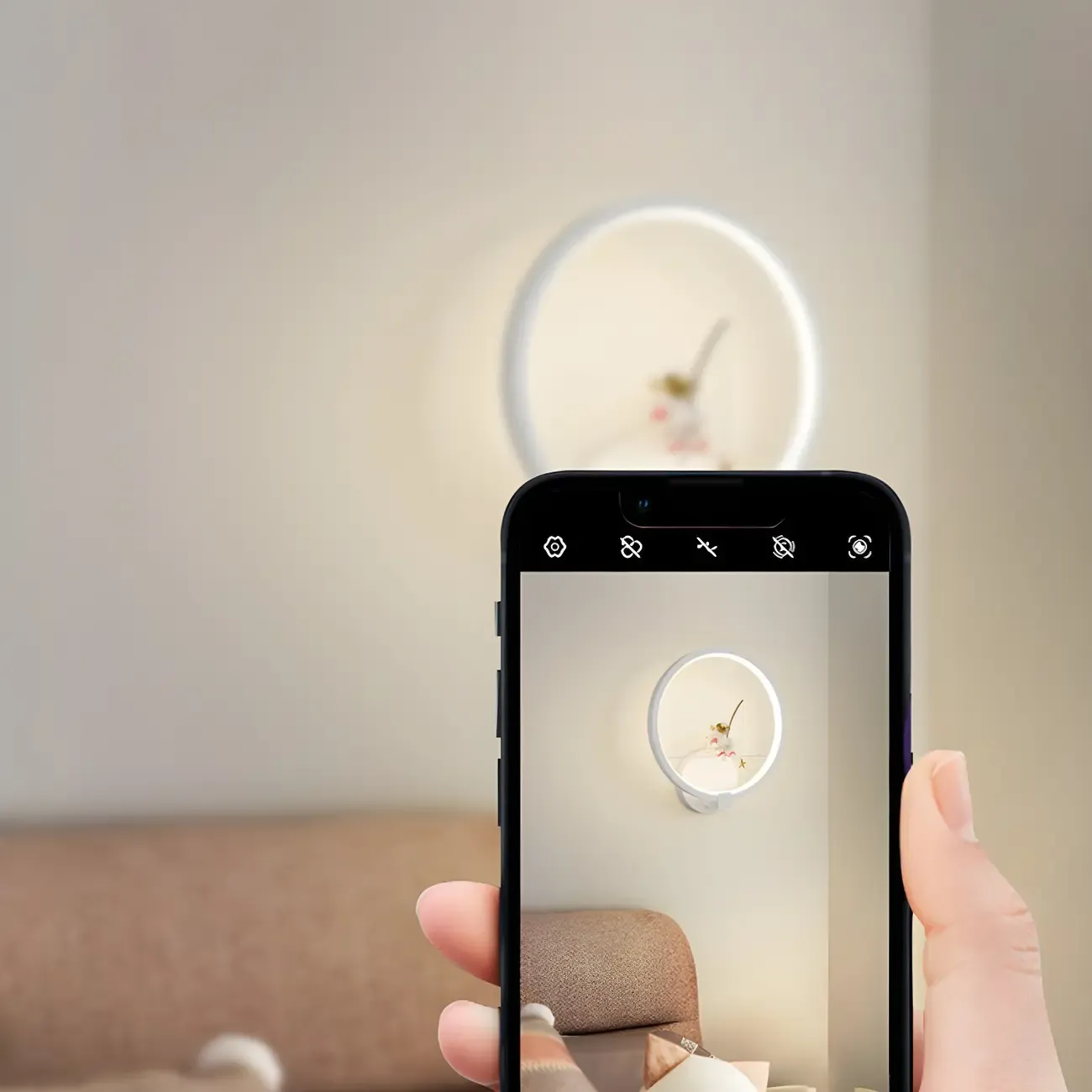 Mini Dimmable Circular LED Wall Sconce for Kids Bedroom 