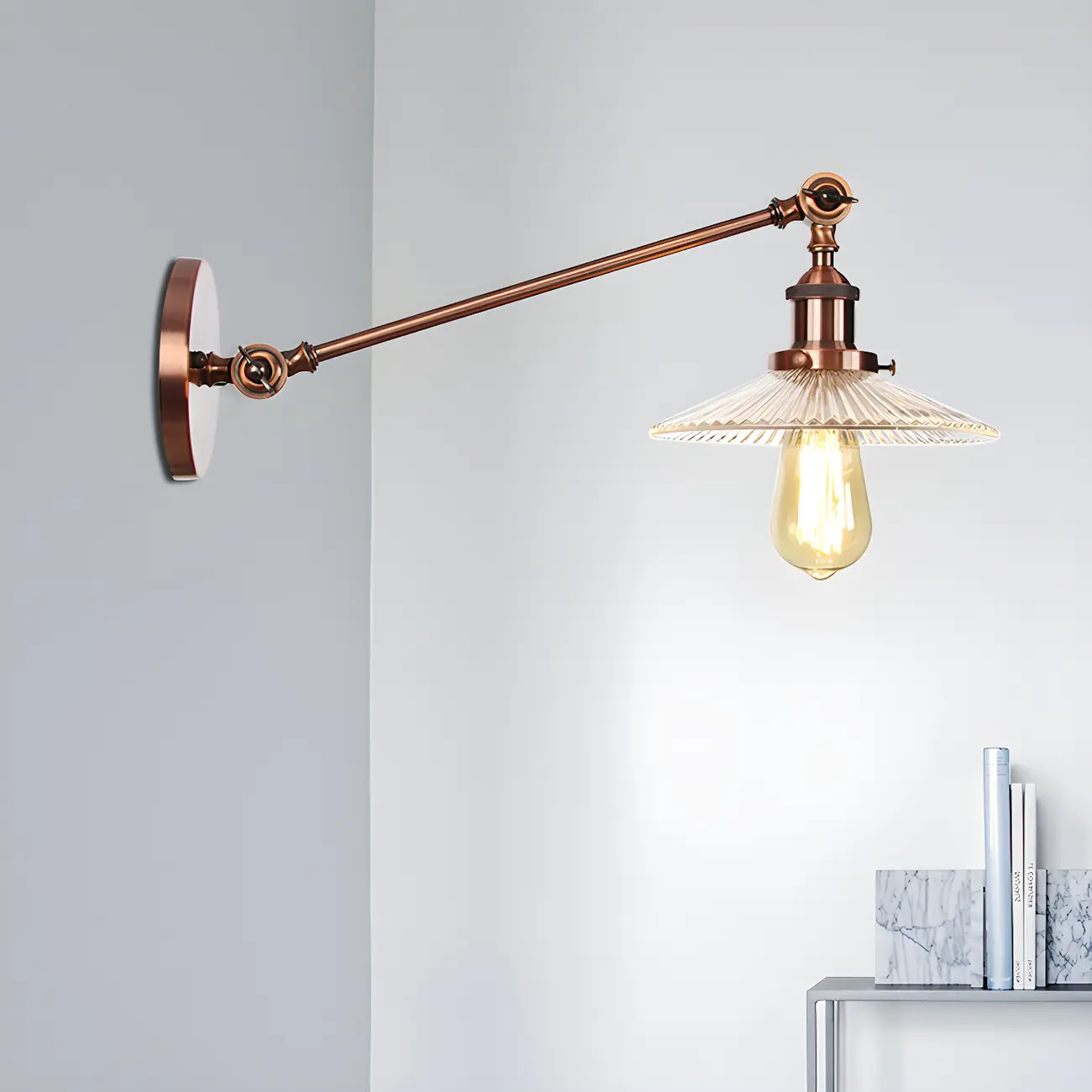 Industrial Adjustable Black Cone Shape Glass LED Wall Lamp  | homeyfad