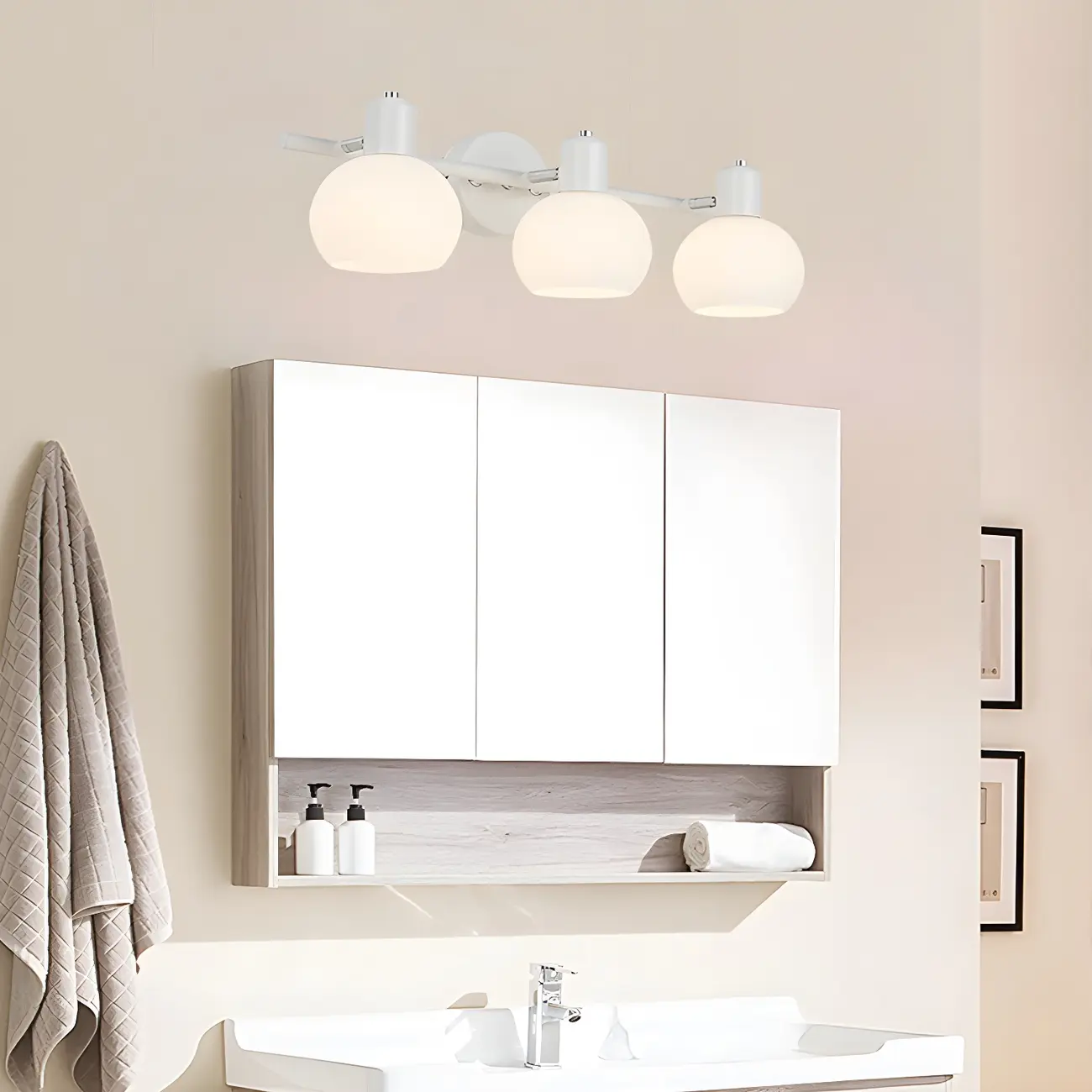 Modern Glass Globe Vanity Light for Bathroom Wall Image - 4 | homeyfad