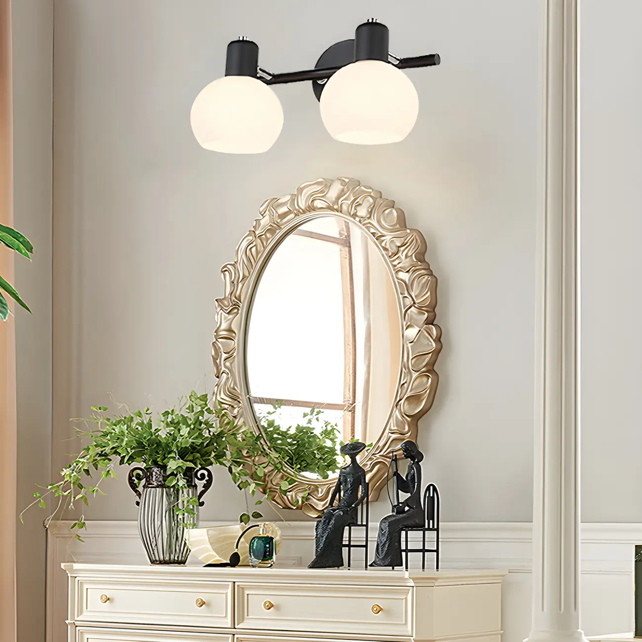 Modern Glass Globe Vanity Light for Bathroom Wall Image - 7 | homeyfad