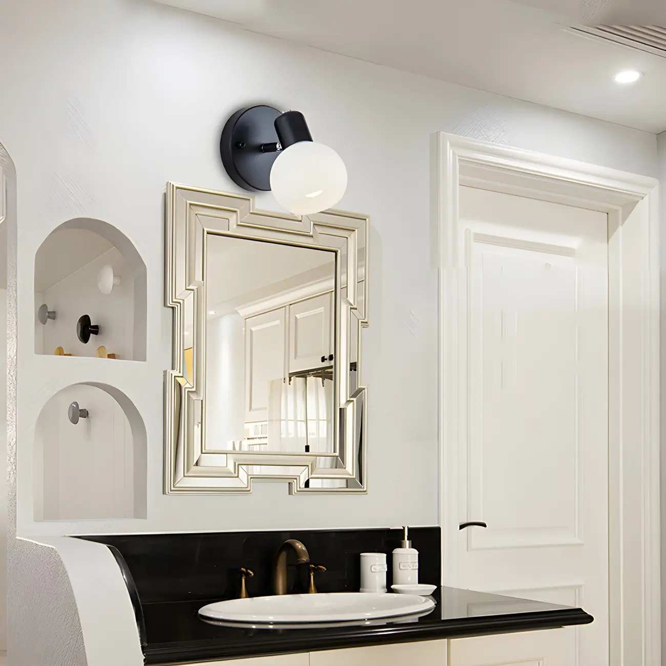 Modern Glass Globe Vanity Light for Bathroom Wall Image - 3 | homeyfad