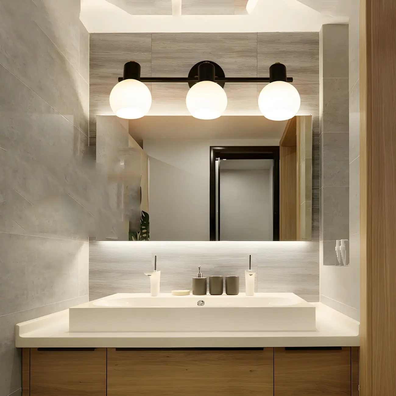 Modern Glass Globe Vanity Light for Bathroom Wall Image - 1 | homeyfad