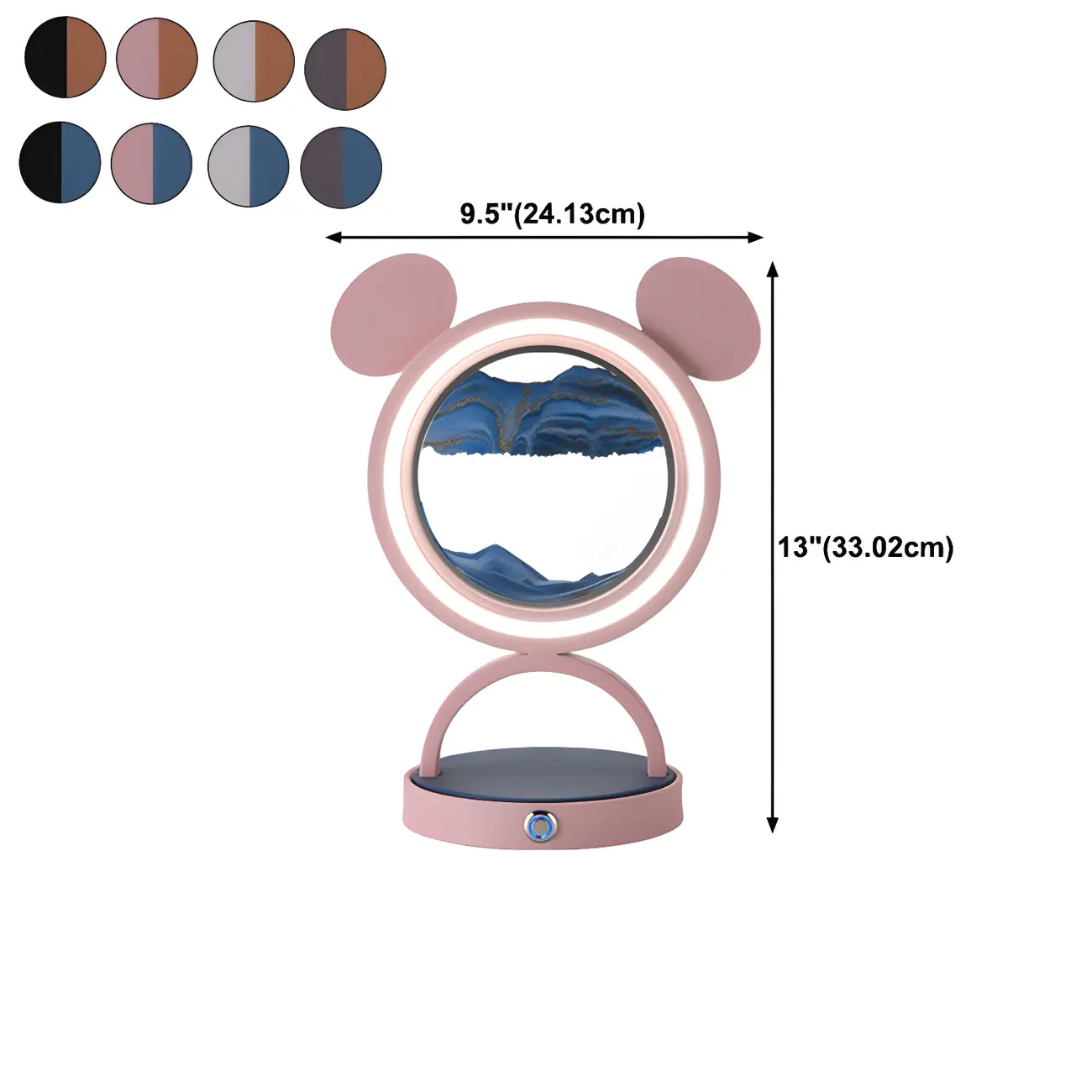 Playful Mickey Shape Kids Lamp Touch 3-Color LED for Bedroom #size