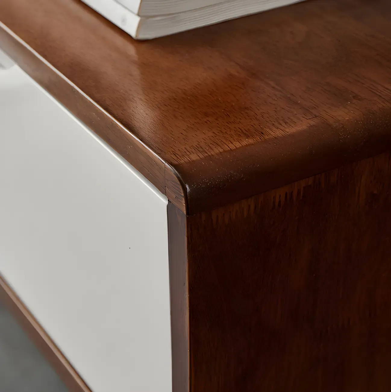 Rubberwood Wall Mount TV Stand Entertainment Center Image - 6