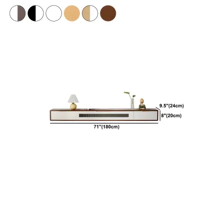 Rubberwood Wall Mount TV Stand Entertainment Center Image - 13