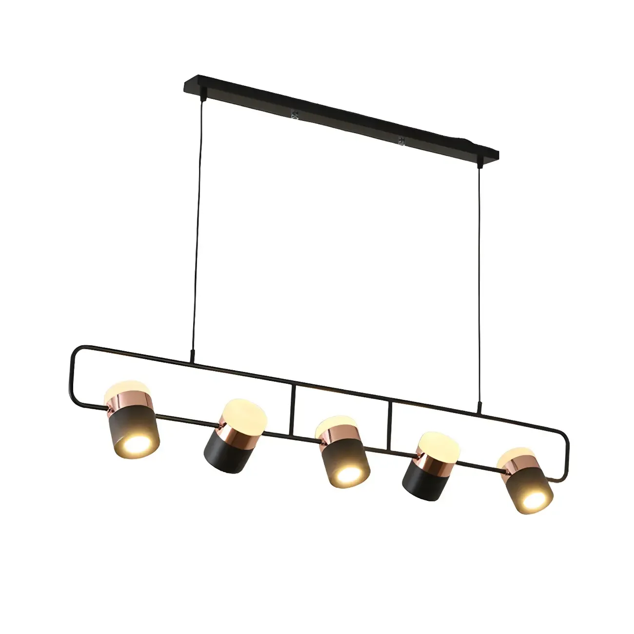 Kitchen Modern Black Cylinder Pendant Light Image - 5