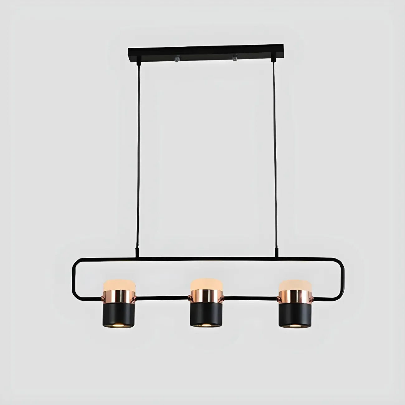 Kitchen Modern Black Cylinder Pendant Light Image - 6