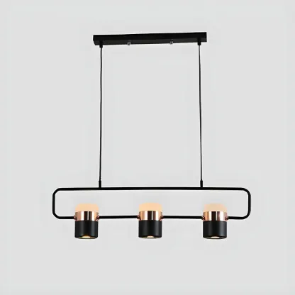 Kitchen Modern Black Cylinder Pendant Light Image - 6