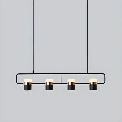 Kitchen Modern Black Cylinder Pendant Light Image - 9
