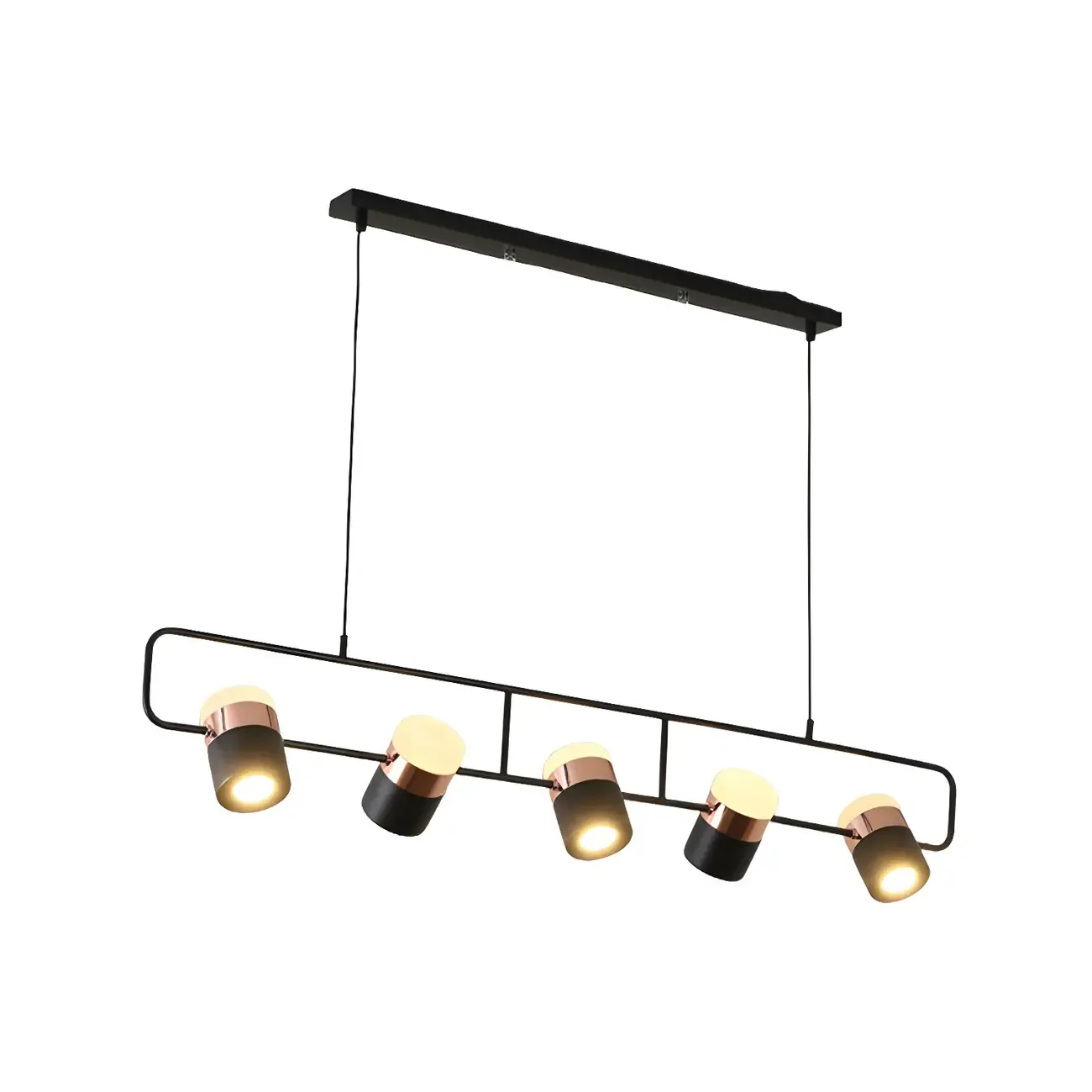Kitchen Modern Black Cylinder Pendant Light Image - 11