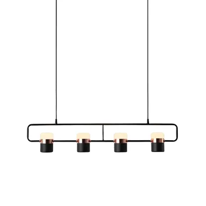 Kitchen Modern Black Cylinder Pendant Light Image - 13