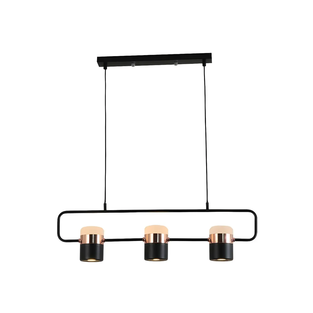 Kitchen Modern Black Cylinder Pendant Light Image - 14