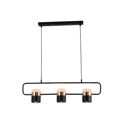Kitchen Modern Black Cylinder Pendant Light Image - 14