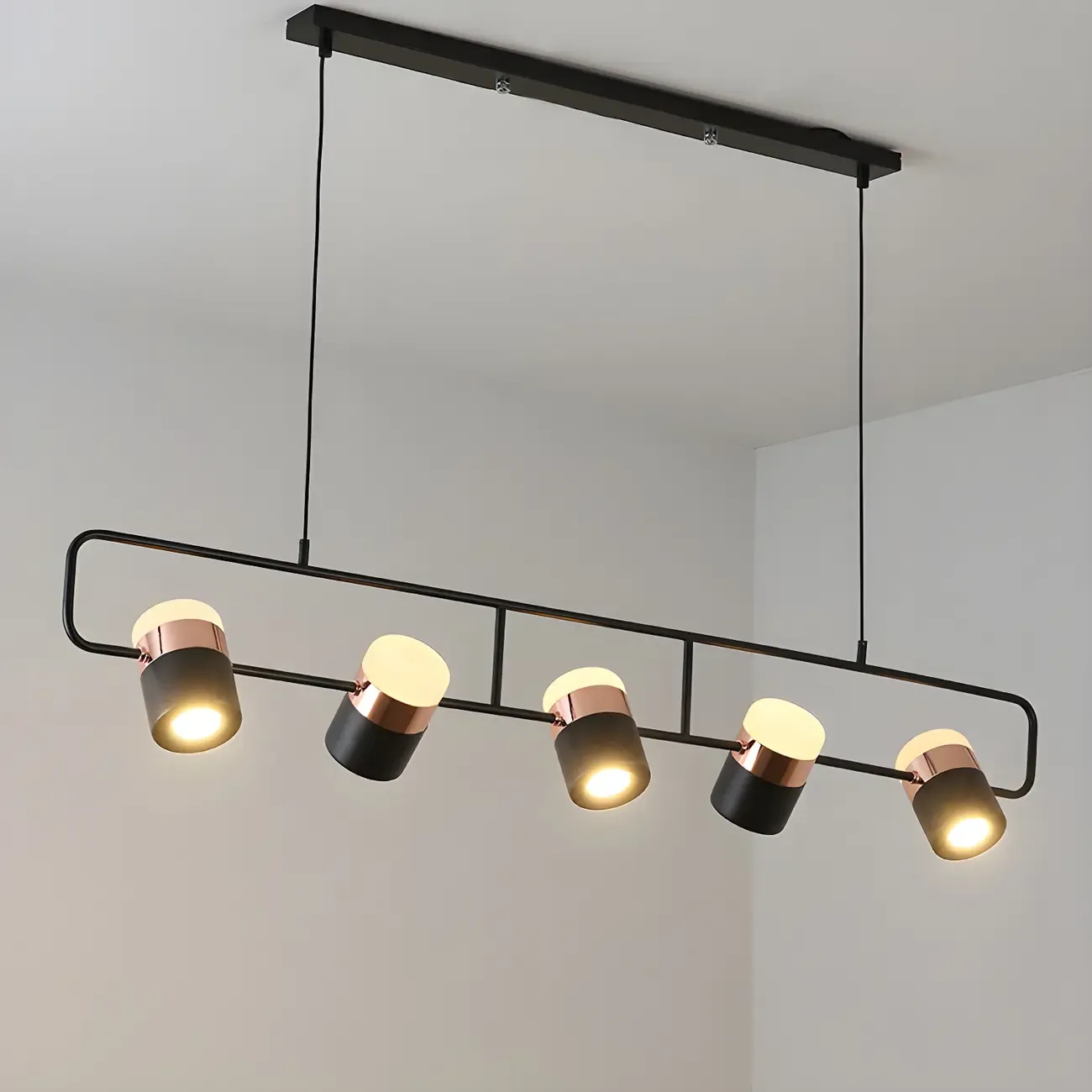 Kitchen Modern Black Cylinder Pendant Light Image - 18