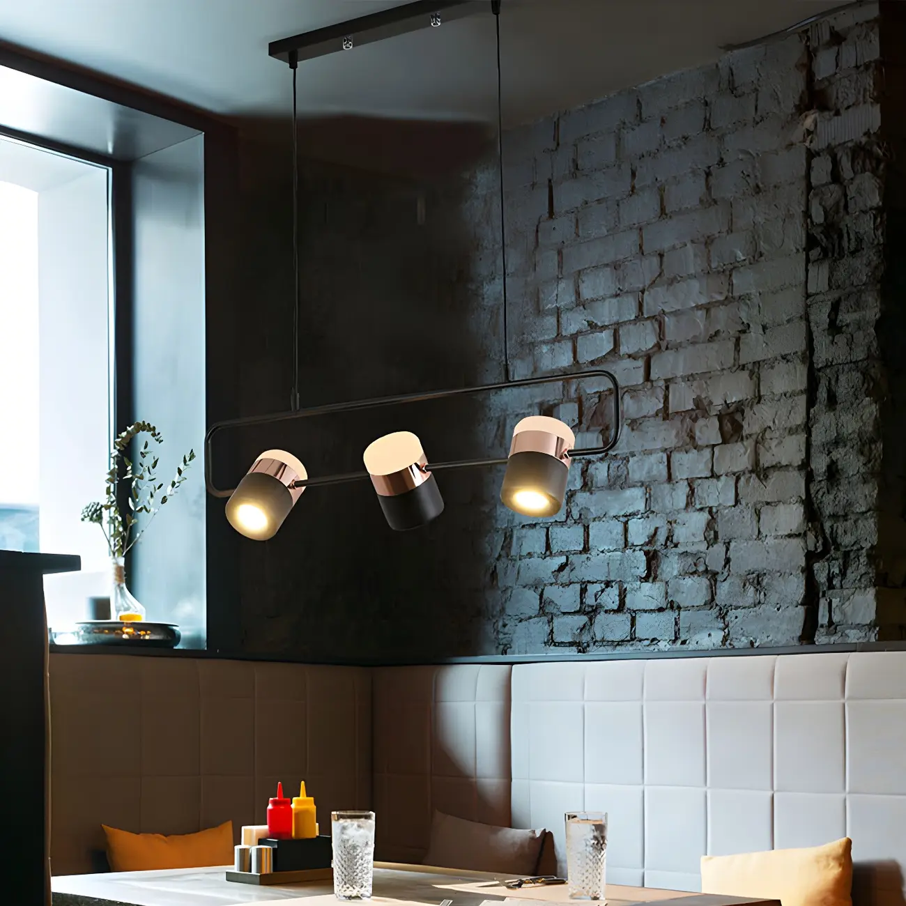 Kitchen Modern Black Cylinder Pendant Light Image - 3 | homeyfad