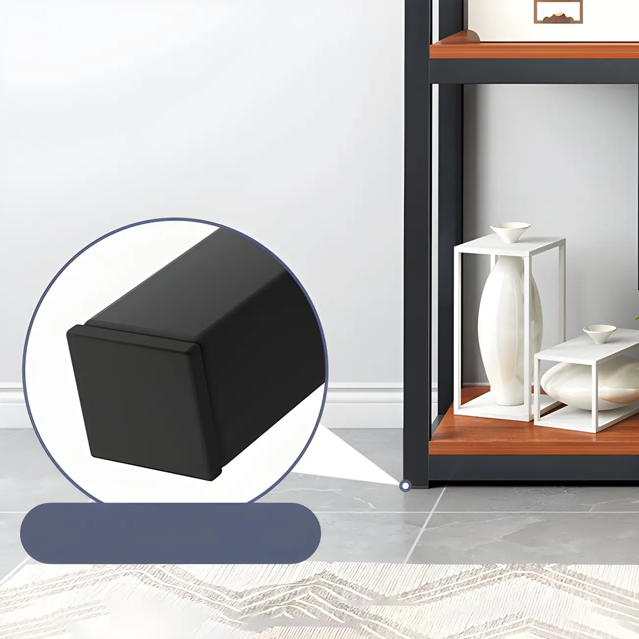 Modern Geometric Wood Metal Bookcase Image - 9 | homeyfad