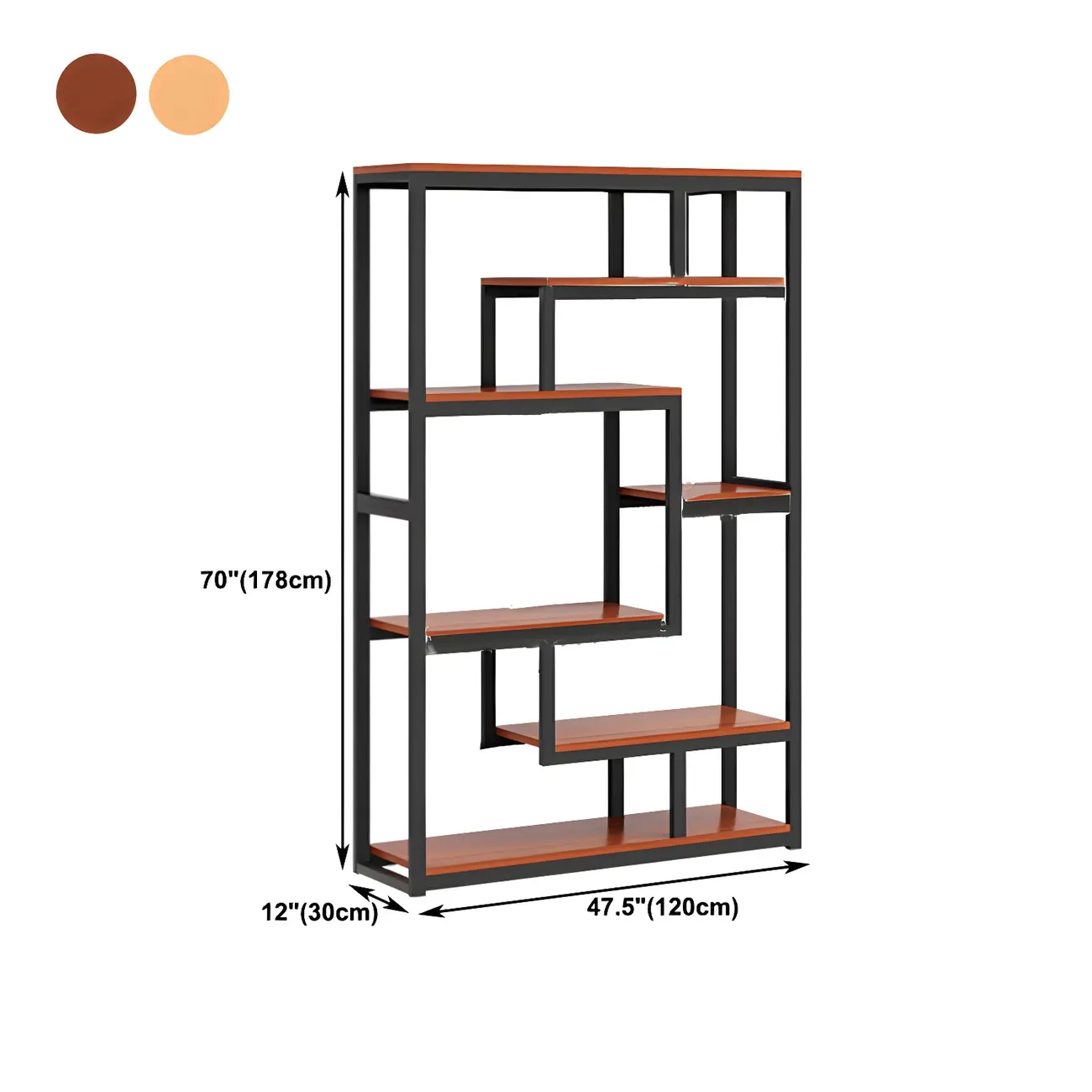 Modern Geometric Wood Metal Bookcase Image - 12 | homeyfad