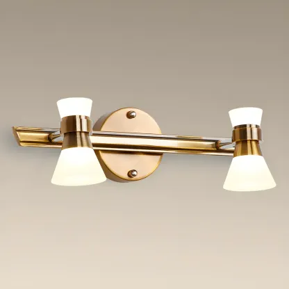 Geometric Modern Gold Multi-Light Vanity Fixture Image - 6