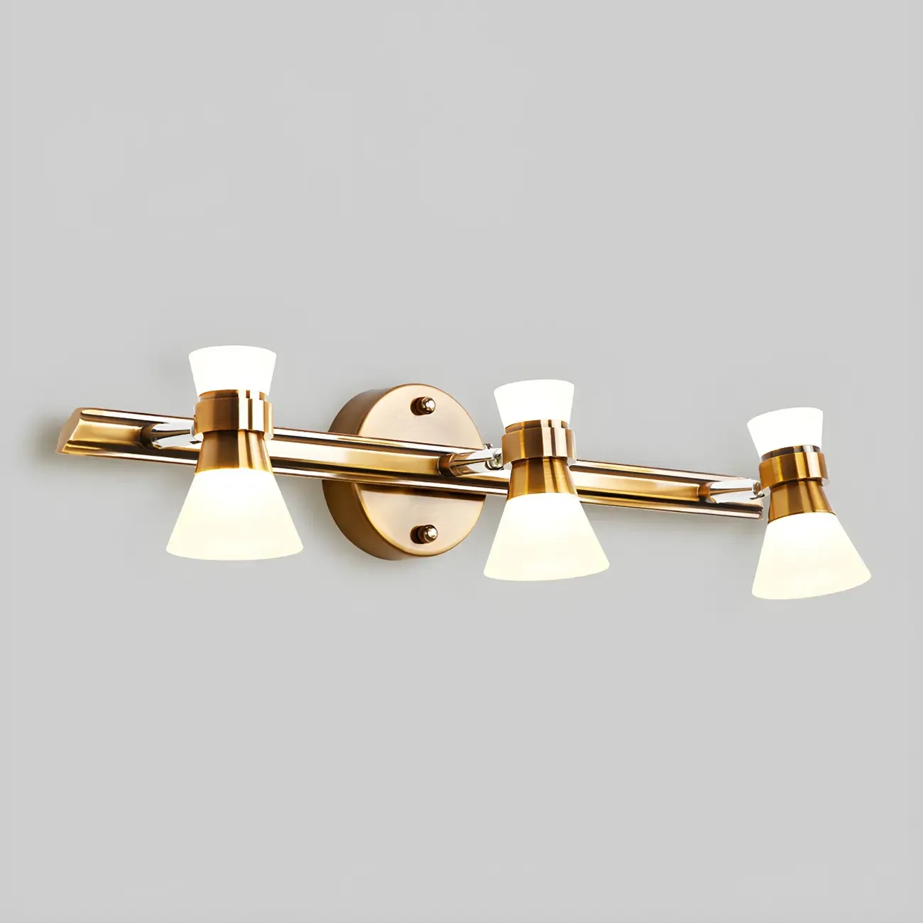 Geometric Modern Gold Multi-Light Vanity Fixture Image - 9