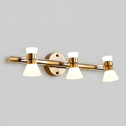 Geometric Modern Gold Multi-Light Vanity Fixture Image - 9