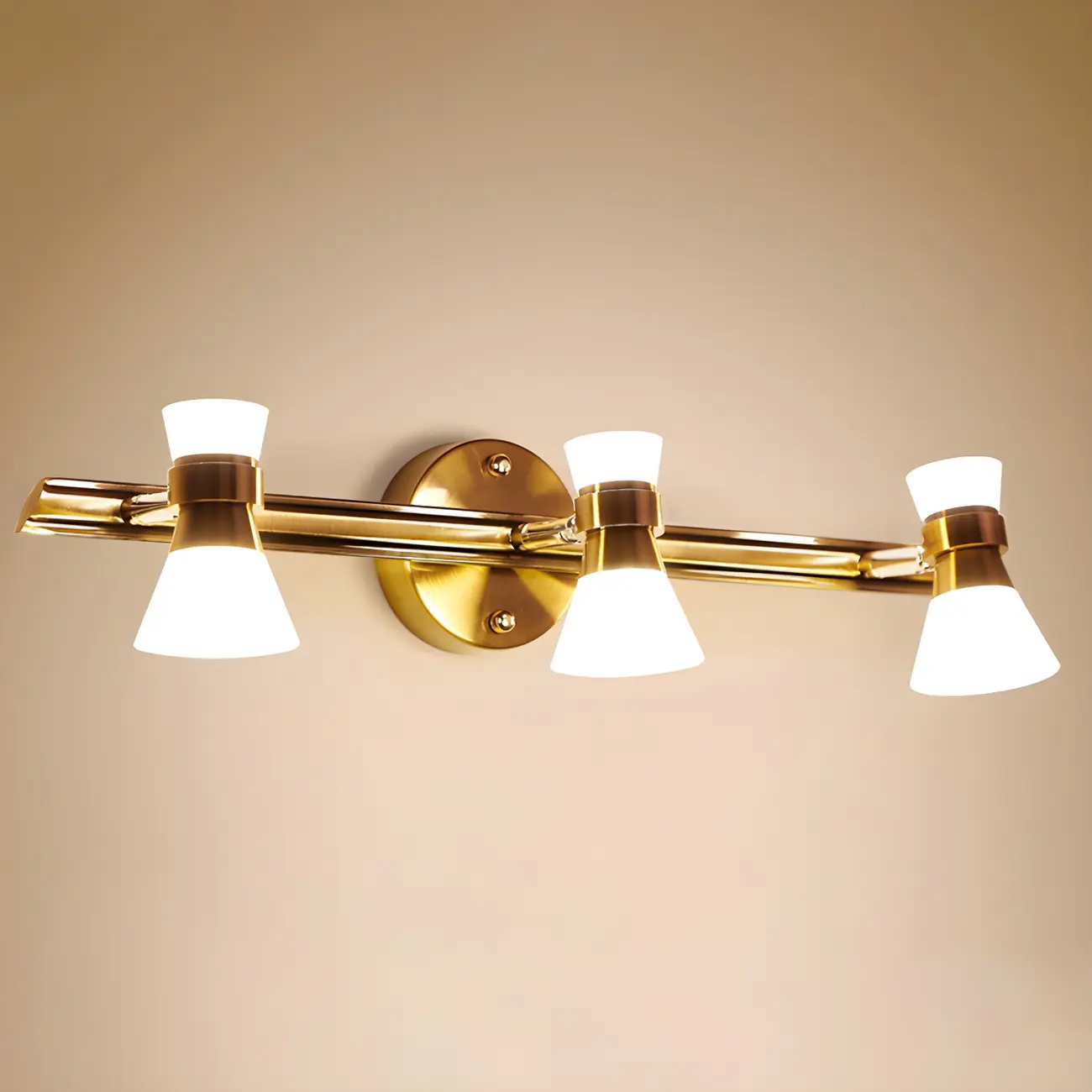 Geometric Modern Gold Multi-Light Vanity Fixture Image - 10 | homeyfad