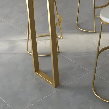 Black Rectangle Marble Tall Bar Table Gold Base Image - 8