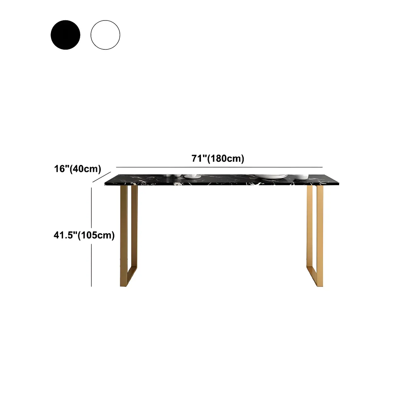 Black Rectangle Marble Tall Bar Table Gold Base Image - 19 | homeyfad