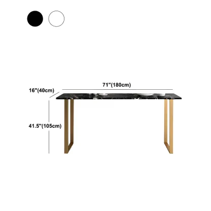 Black Rectangle Marble Tall Bar Table Gold Base Image - 19