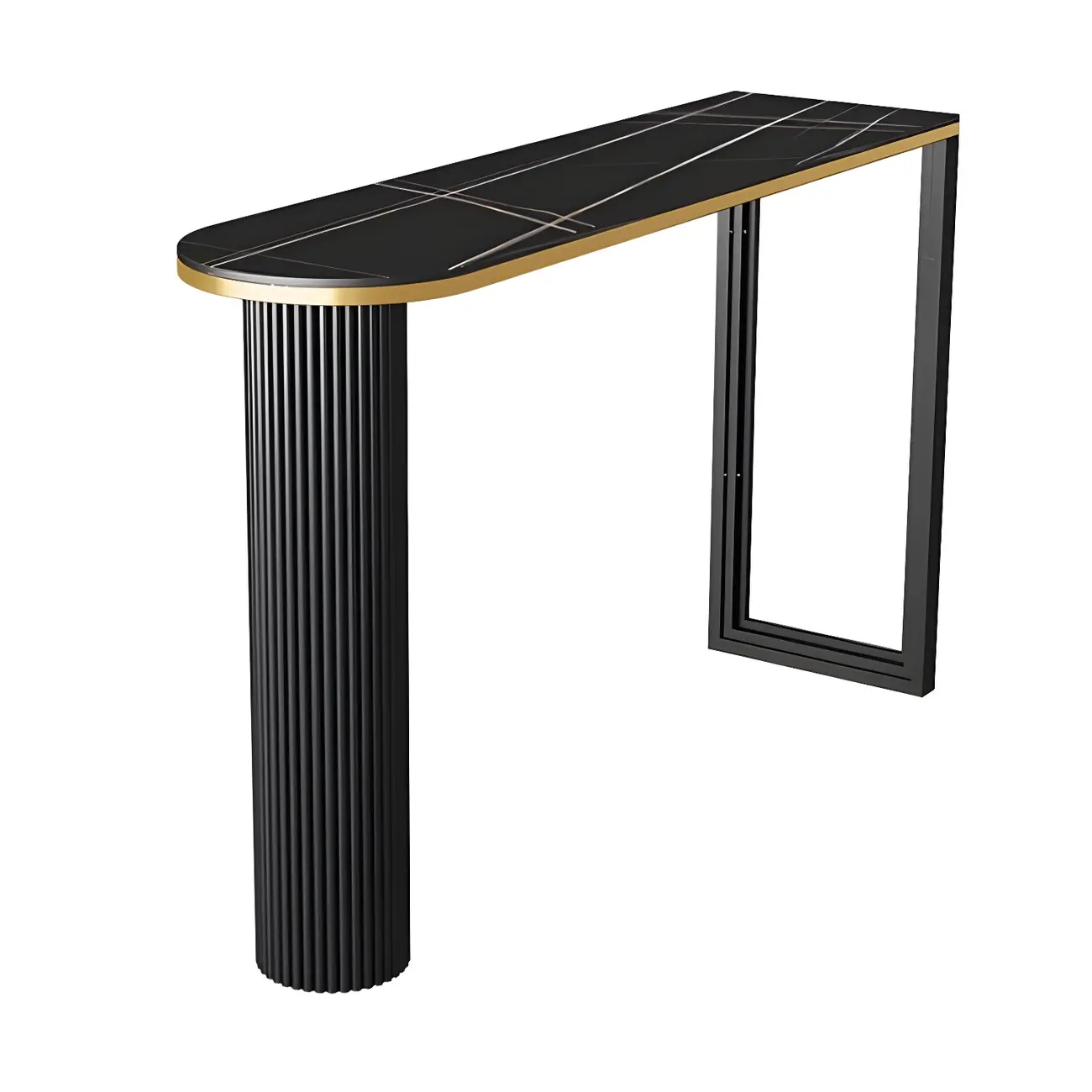 Modern Oval Stone Top High Bartop Table for Kitchen Island Image - 5 | homeyfad