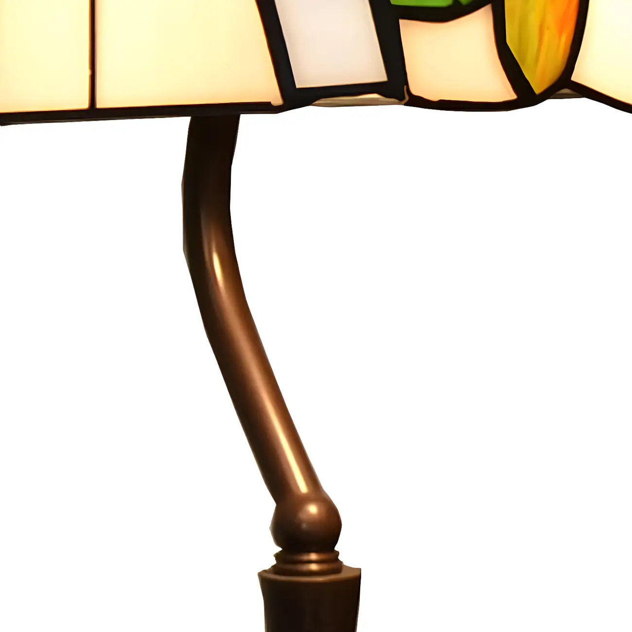 Retro Stained Glass LED Banker Table Lamp in Pull Chain Image - 9 | homeyfad