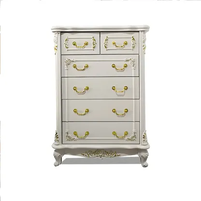 Classic White Wooden Dresser with Storage Chest for Bedroom Image - 3
