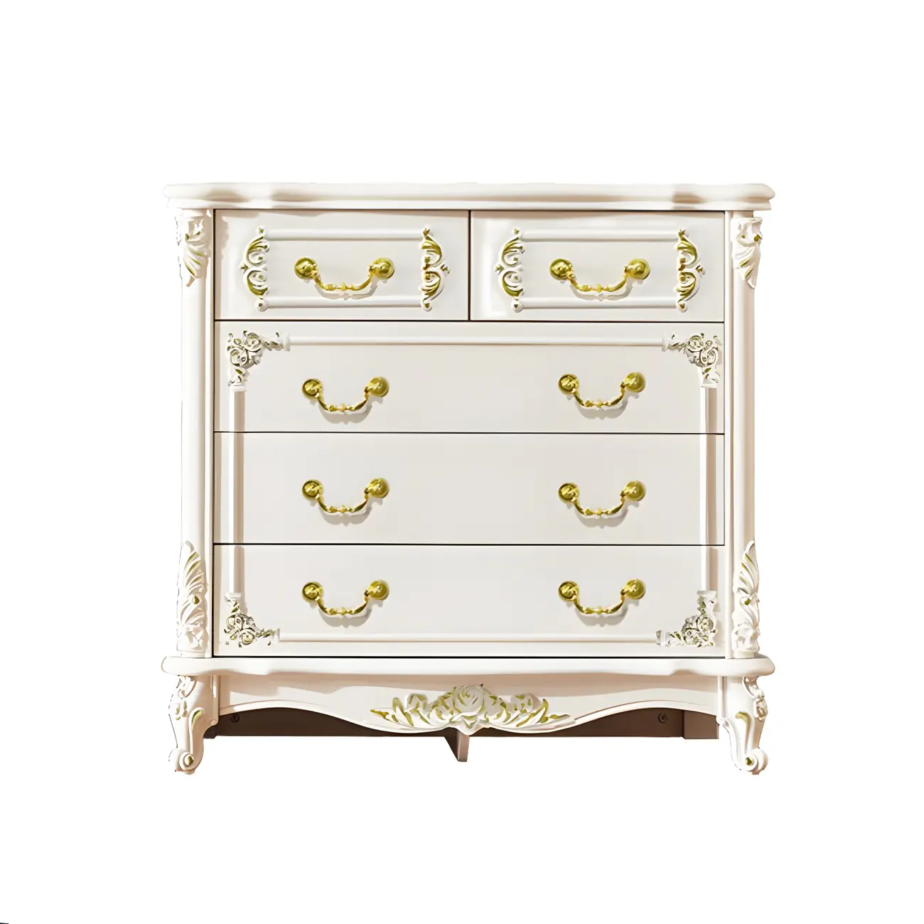 Classic White Wooden Dresser with Storage Chest for Bedroom Image - 5 | homeyfad