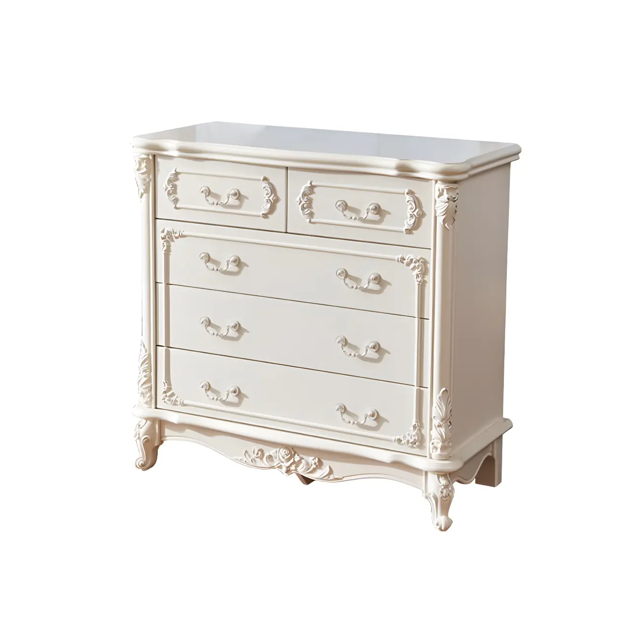 Classic White Wooden Dresser with Storage Chest for Bedroom Image - 8 | homeyfad