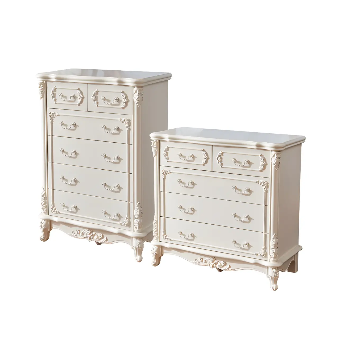 Classic White Wooden Dresser with Storage Chest for Bedroom Image - 10 | homeyfad