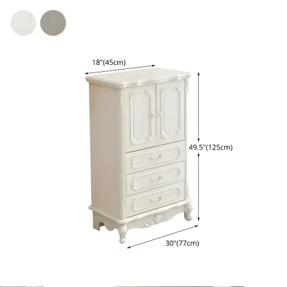 Classic White Wooden Dresser with Storage Chest for Bedroom #size