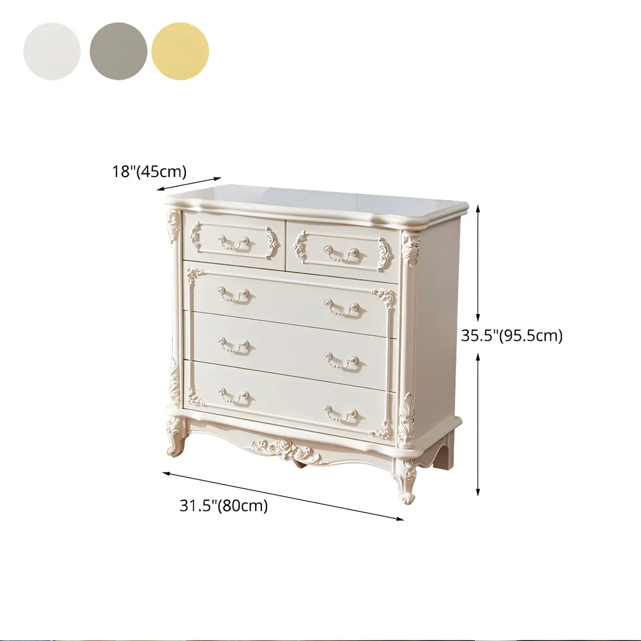 Classic White Wooden Dresser with Storage Chest for Bedroom Image - 15 | homeyfad