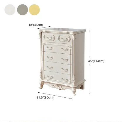 Classic White Wooden Dresser with Storage Chest for Bedroom Image - 16