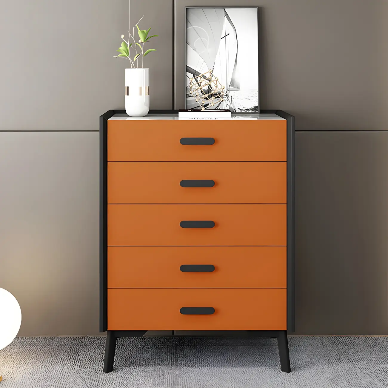 Modern Wooden Orange Dressers & Chests with Storage Image - 3 | homeyfad