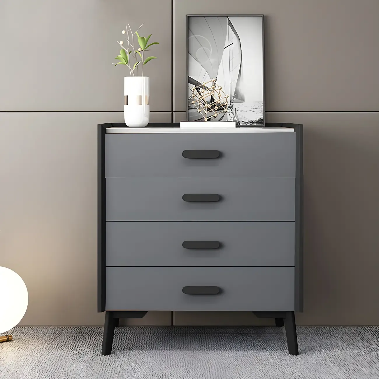 Modern Wooden Orange Dressers & Chests with Storage Image - 20