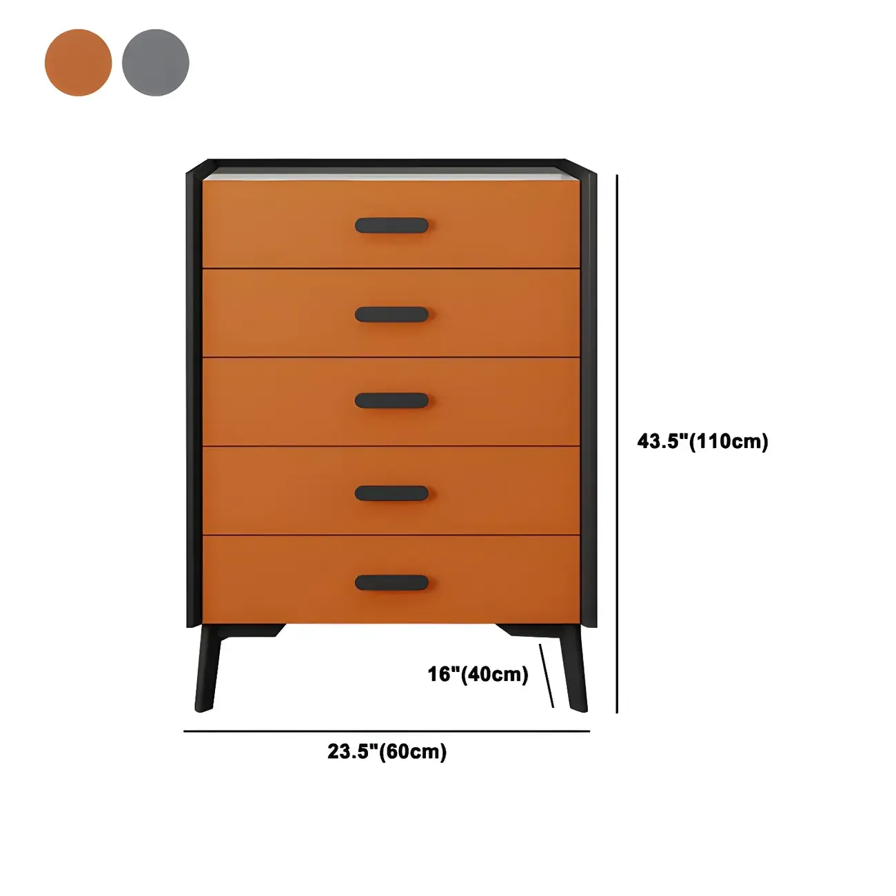 Modern Wooden Orange Dressers & Chests with Storage Image - 25