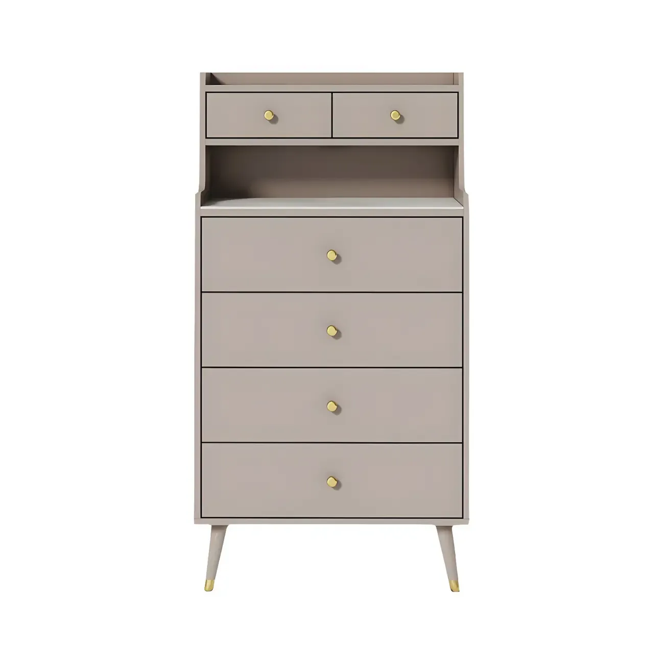 Modern Wooden Vertical Dresser with Soft-Close Drawers Image - 9