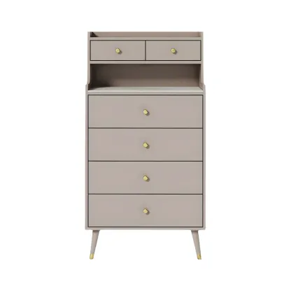 Modern Wooden Vertical Dresser with Soft-Close Drawers Image - 9