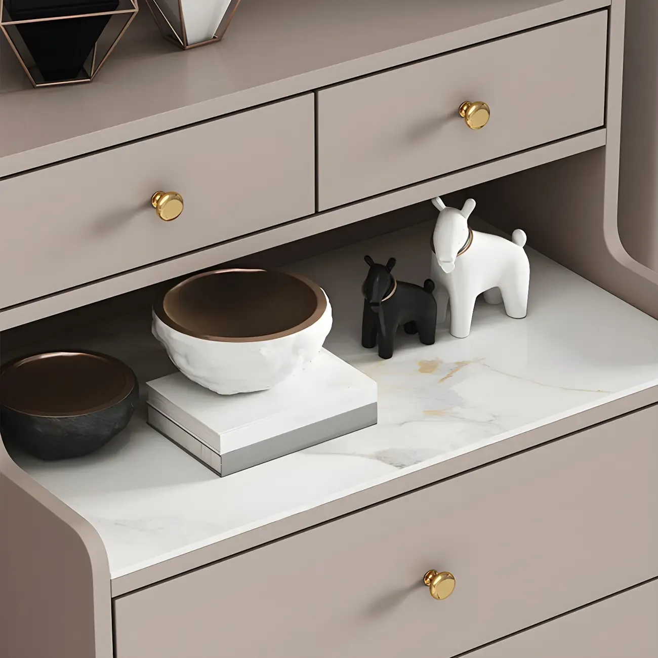 Modern Wooden Vertical Dresser with Soft-Close Drawers Image - 10