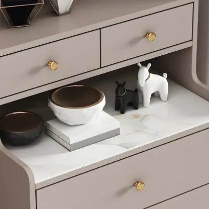 Modern Wooden Vertical Dresser with Soft-Close Drawers Image - 10