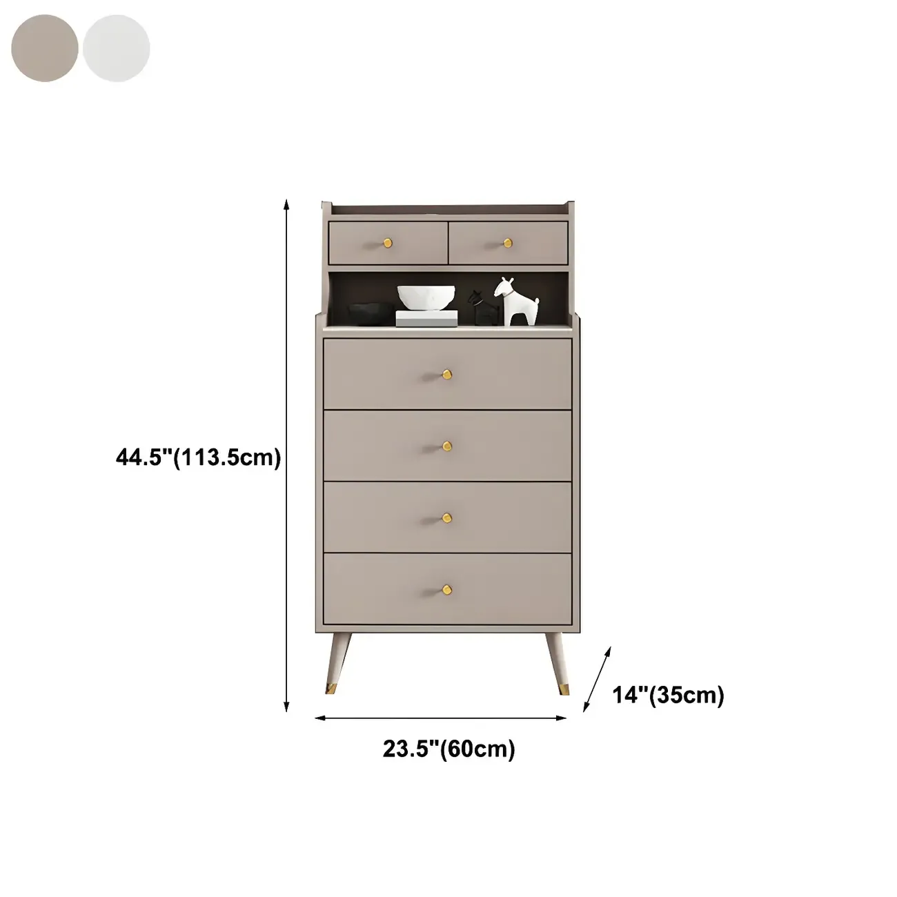 Modern Wooden Vertical Dresser with Soft-Close Drawers Image - 14