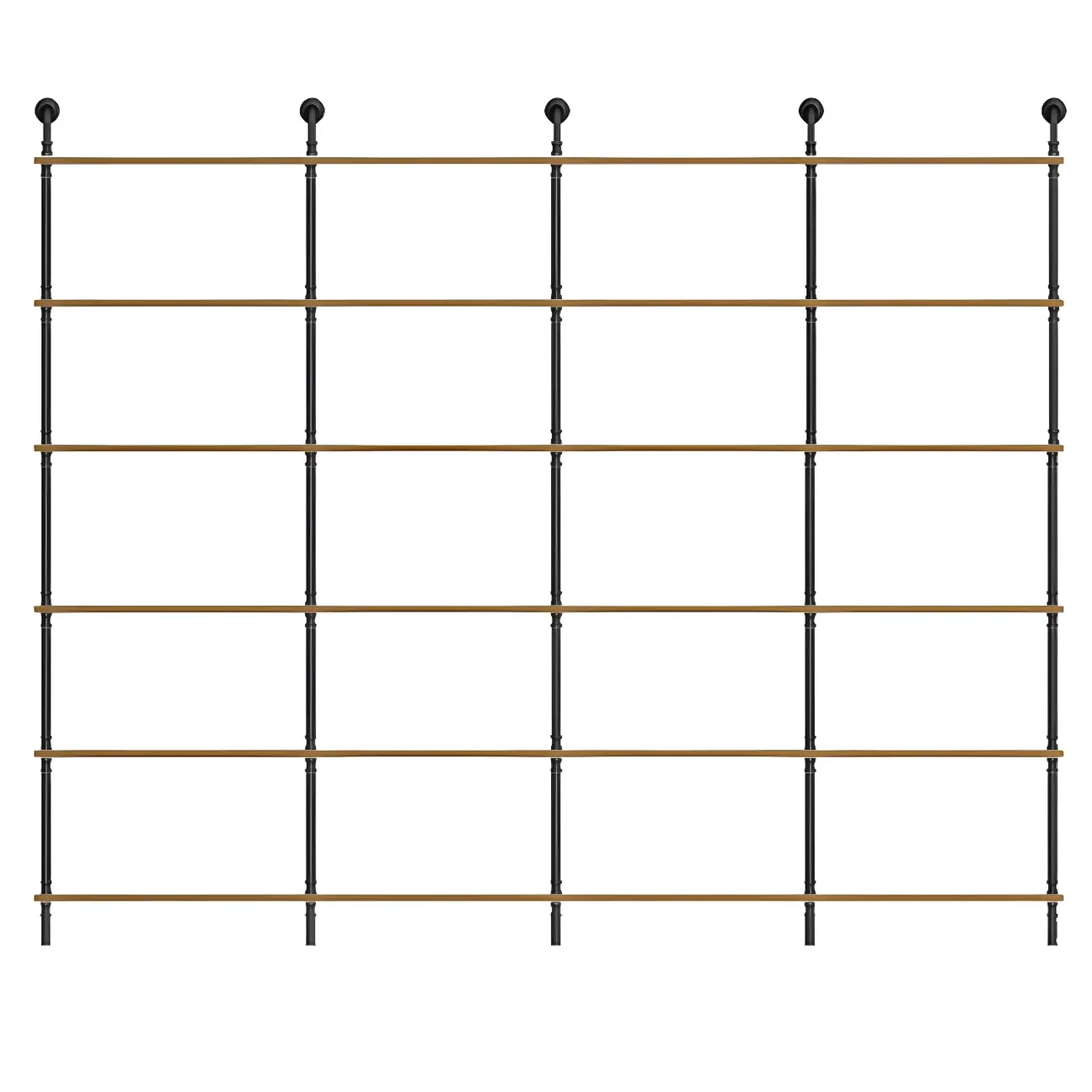 Industrial Black Wood Wall-Mounted Bookcase Image - 3 | homeyfad