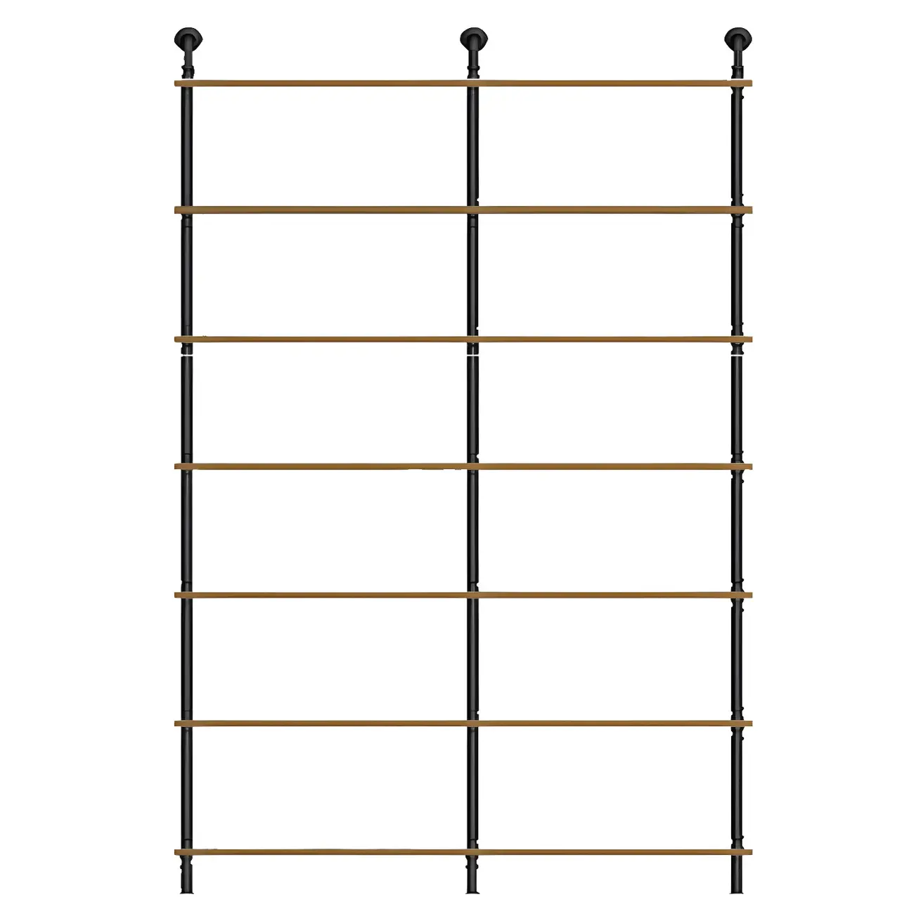 Industrial Black Wood Wall-Mounted Bookcase Image - 4 | homeyfad