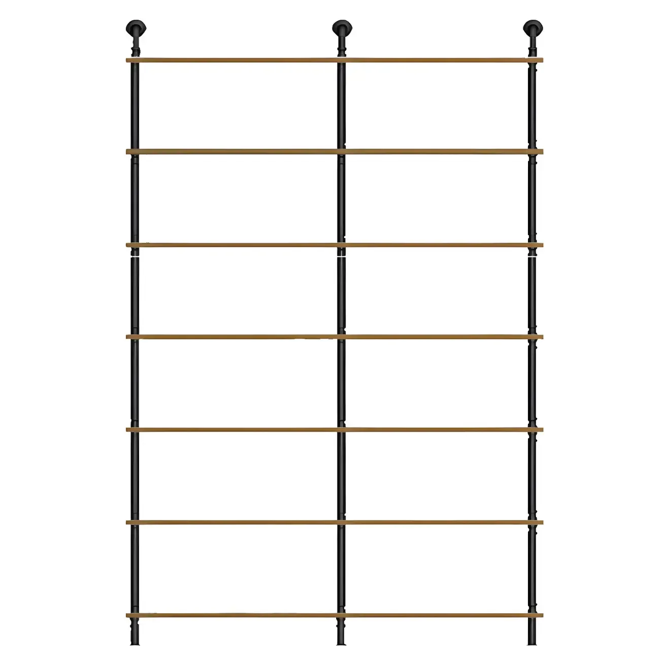 Industrial Black Wood Wall-Mounted Bookcase Image - 4