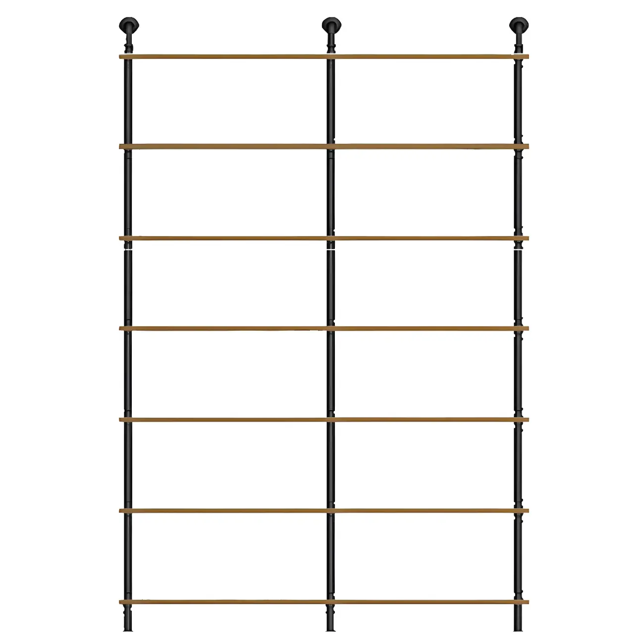 Industrial Black Wood Wall-Mounted Bookcase Image - 5 | homeyfad