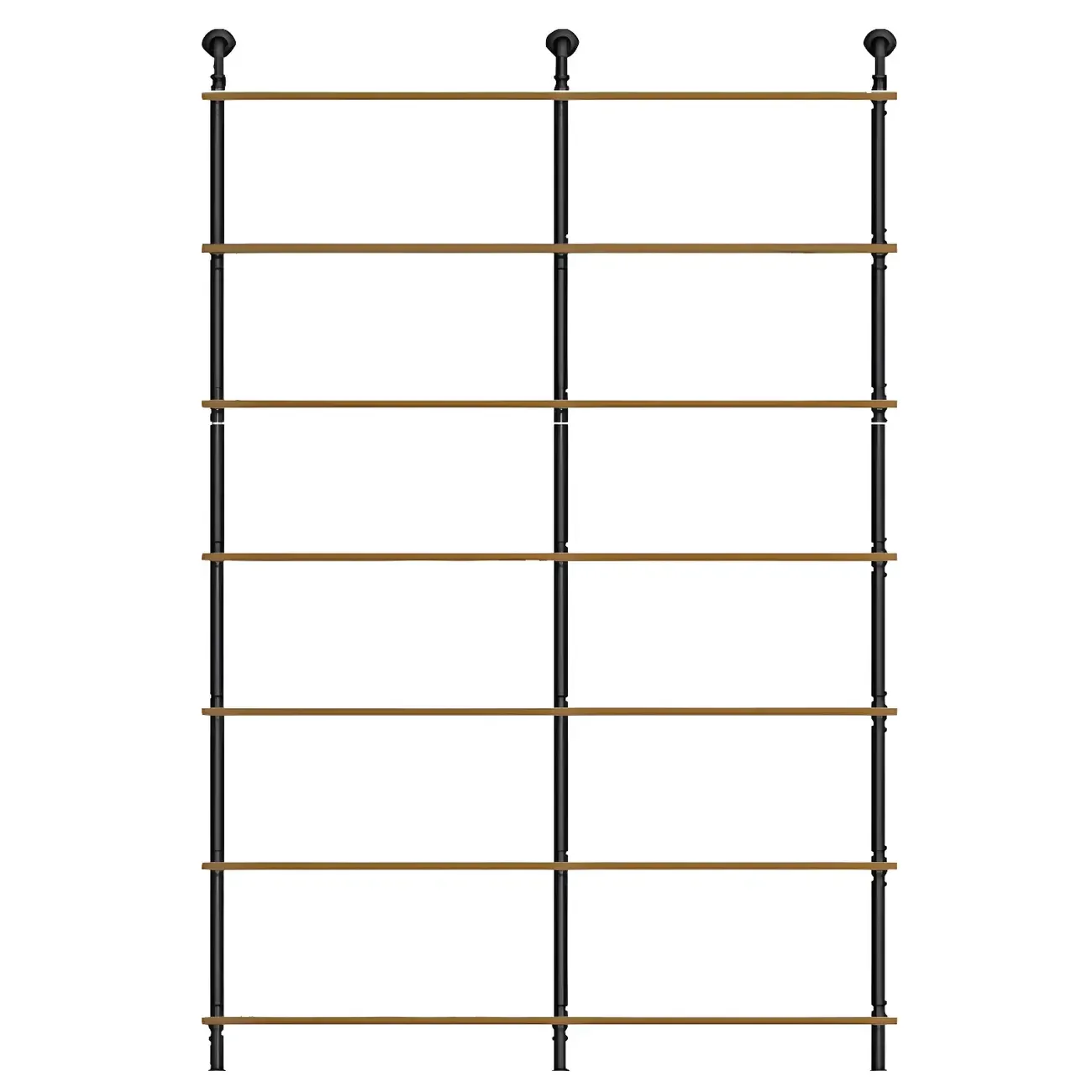 Industrial Black Wood Wall-Mounted Bookcase Image - 5